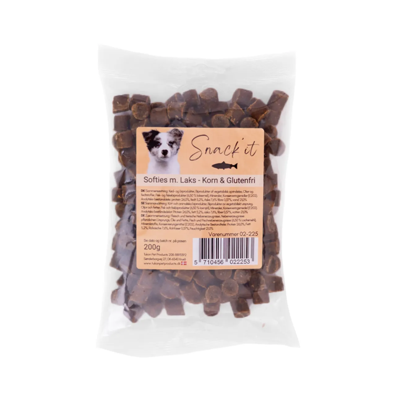 Softies med laks hundesnacks 200 g - Blød belønning med fiskesmag